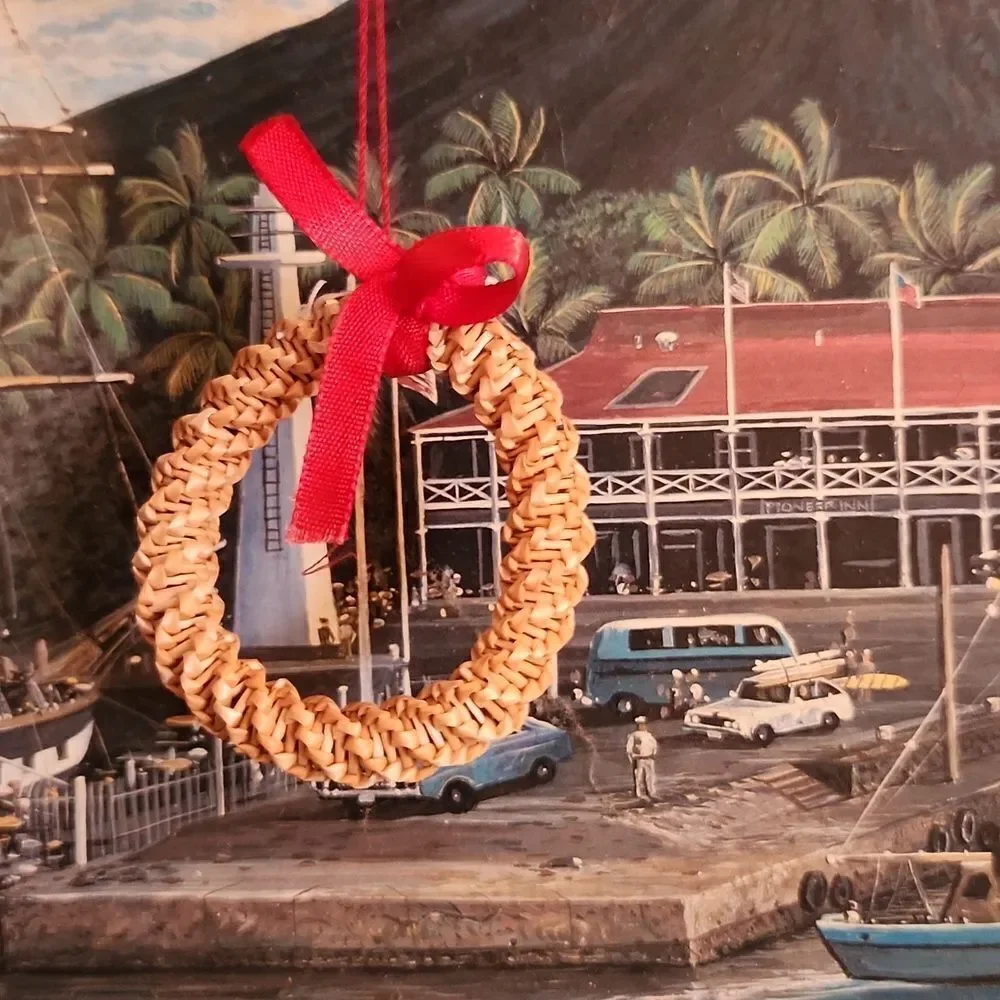 Hawaiian Woven Christmas Ornaments Set of 3